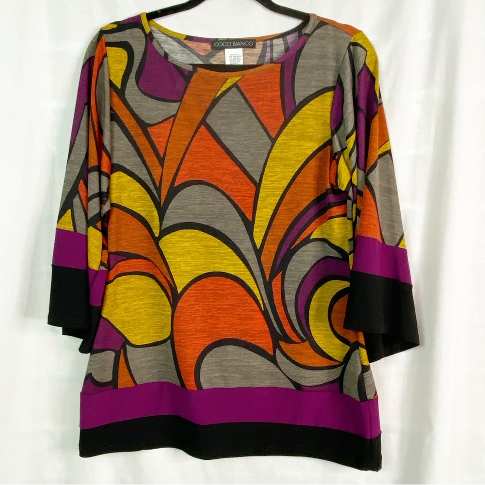 Coco Bianco Psychedelic Abstract Pattern Orange P… - image 1